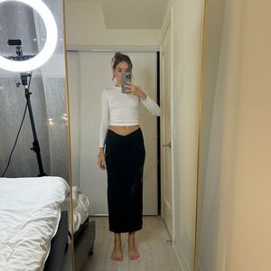 Black skirt with a slit